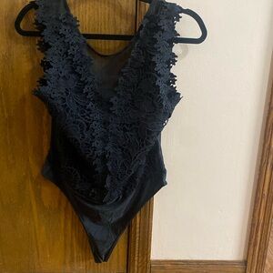 Black lace bodysuit size large